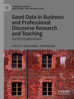 cover image of Good Data in Business and Professional Discourse Research and Teaching